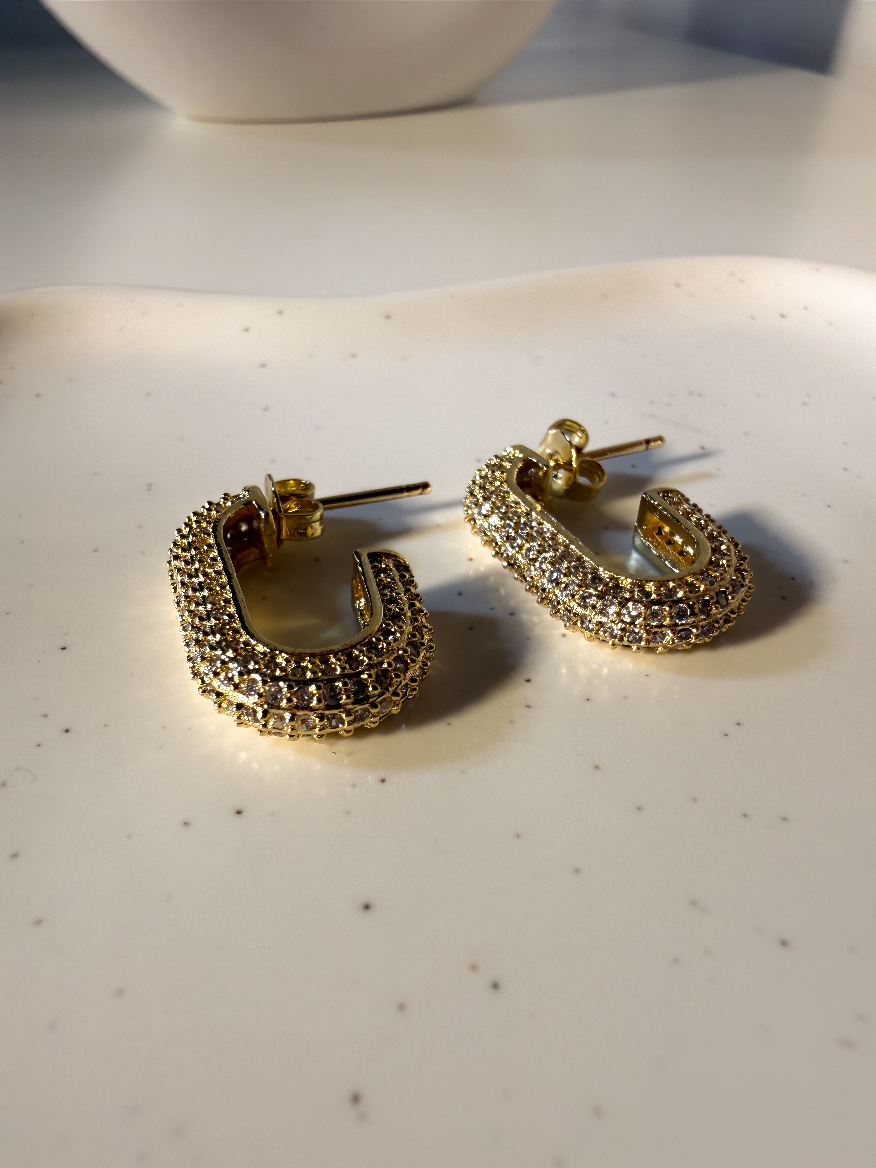 ORECCHINI BROKEN SQUARE BRILLANTINATI