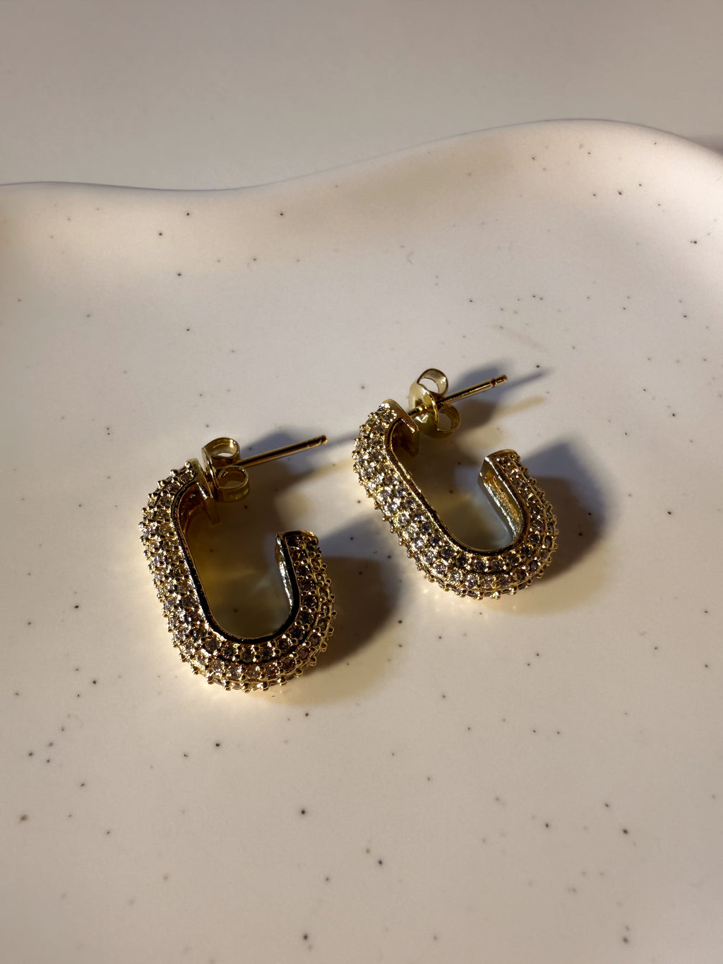 ORECCHINI BROKEN SQUARE BRILLANTINATI