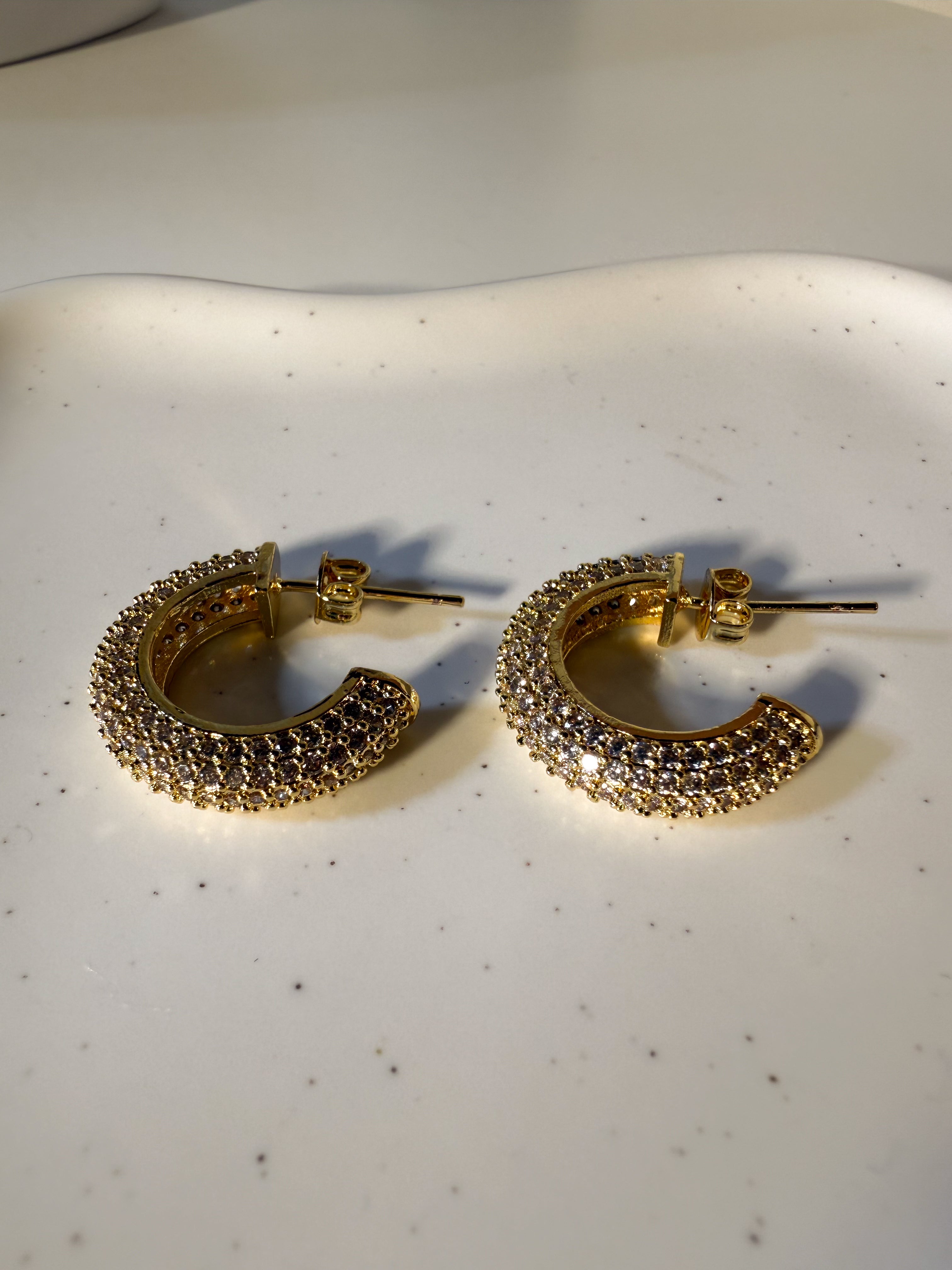 ORECCHINI SMALL CIRCLE BRILLANTINATI