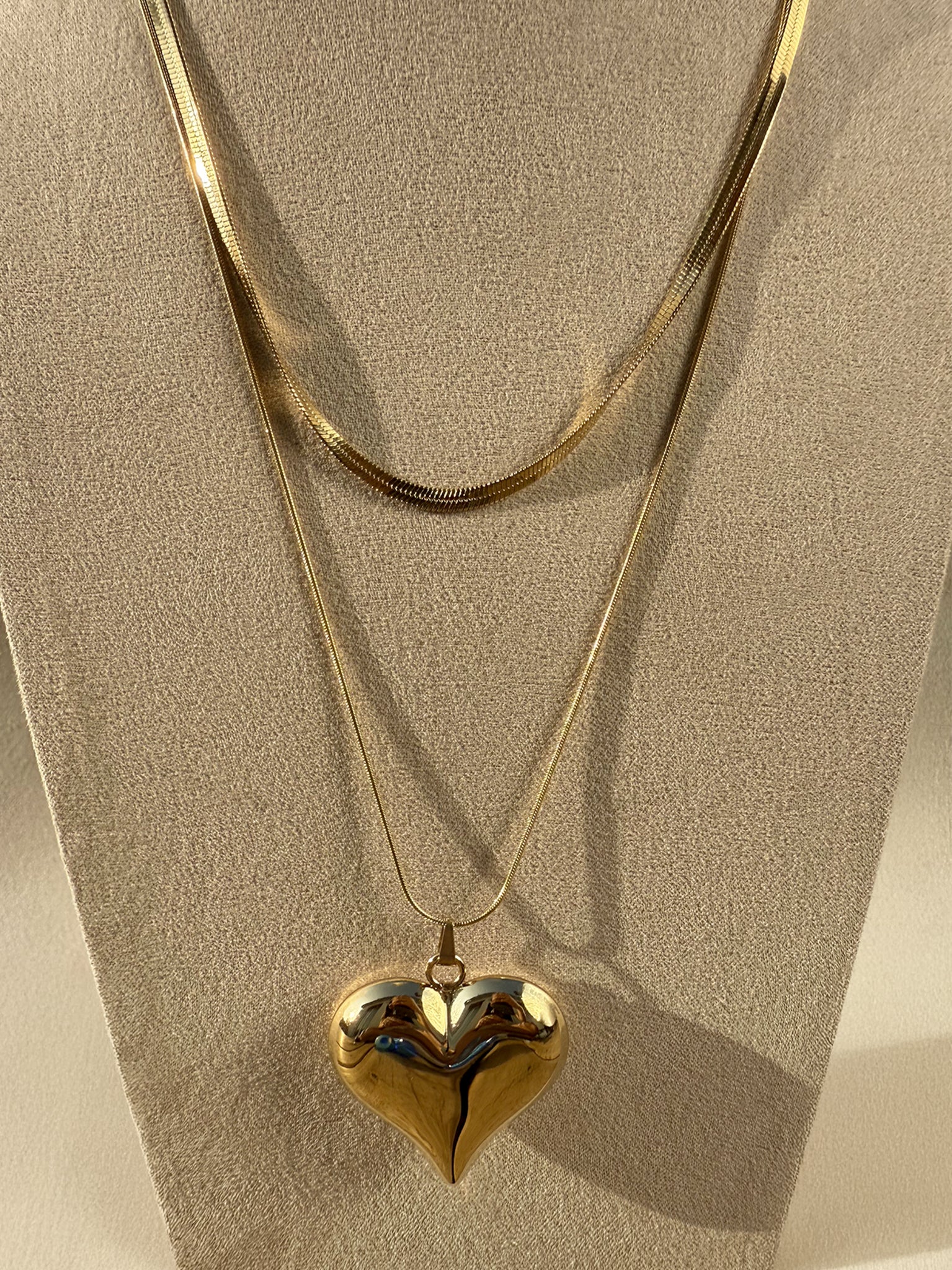 COLLANA SNAKE BIG HEART