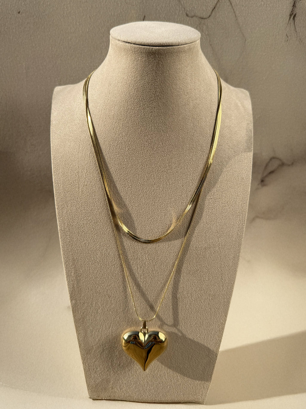 COLLANA SNAKE BIG HEART