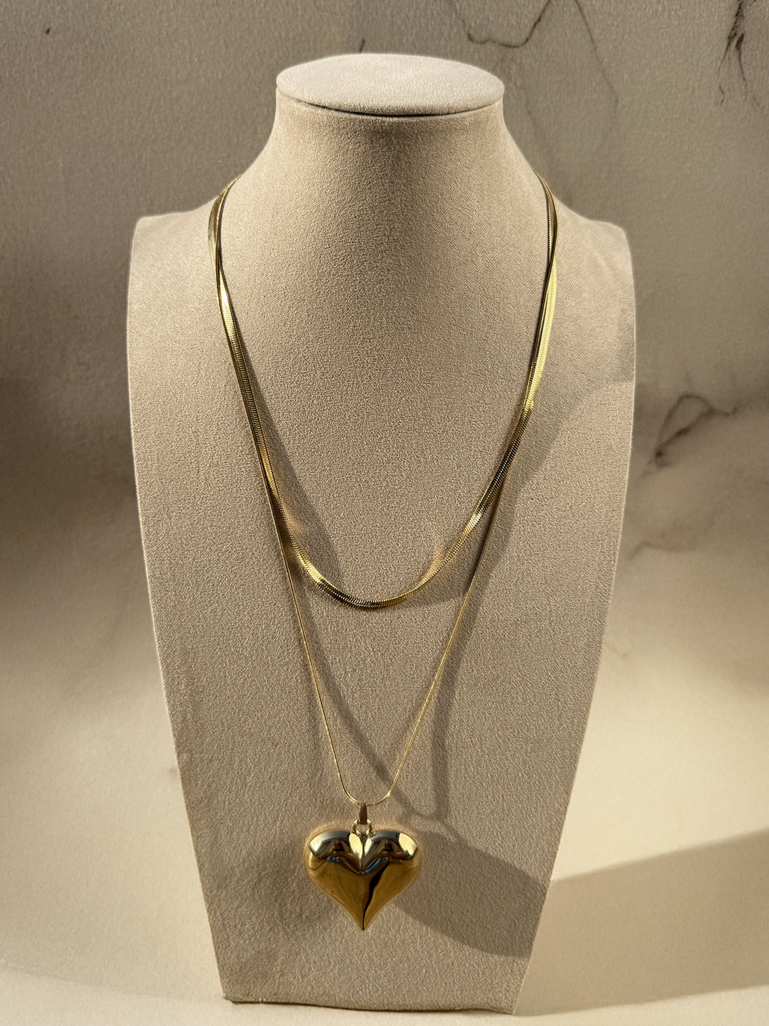 COLLANA SNAKE BIG HEART