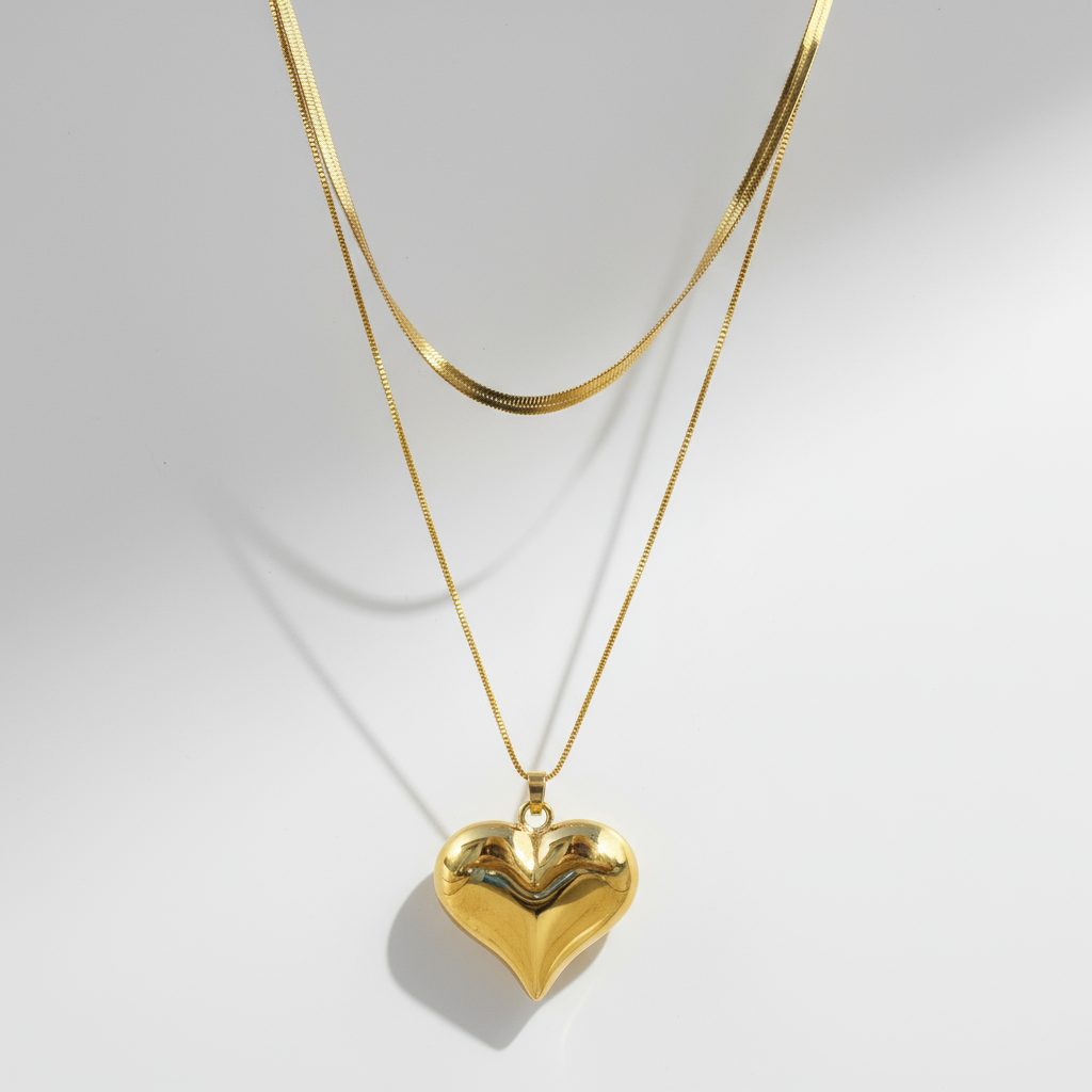 COLLANA SNAKE BIG HEART