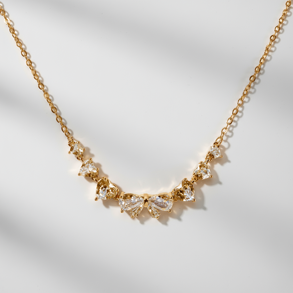 COLLANA FIOCCO CUORICINI